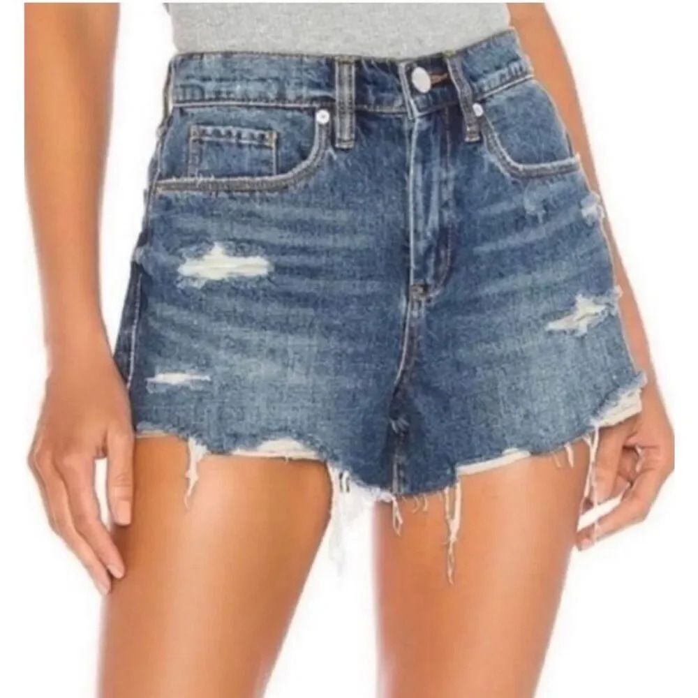 BLANK NYC | NWT The Barrow Blue Denim Shorts Distressed Medium Wash | Size 24, 0